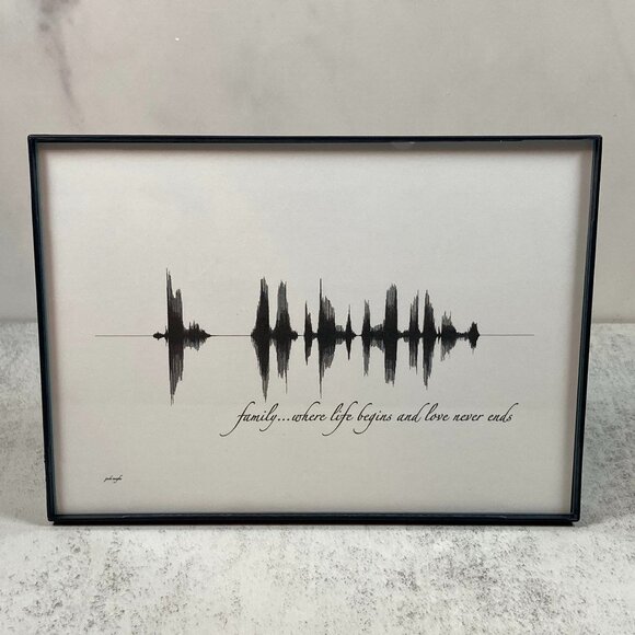 Family...Where Life Begins And Love Never Ends Soundwave Wall Art - Premade - Picture 1 of 4